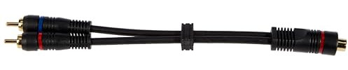 Goobay 50375 Cavo Adattatore Audio a Y, 1 Connettore RCA a Presa RCA Stereo, Nero, 0.2m Lunghezza del Cavo