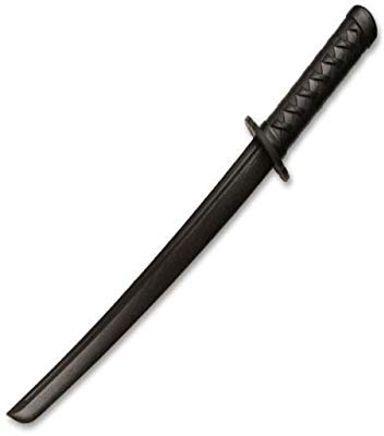 Master USA Training Sword, Black Polypropylene Samurai Style Handle-Sparring Practice Equipment (Short Samurai, Black)