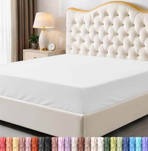 Utopia Bedding Twin Fitted Sheet - Bottom Sheet - Deep Pocket - Soft Microfiber - Shrinkage and Fade Resistant - Easy Care -1 Fitted Sheet Only (White)