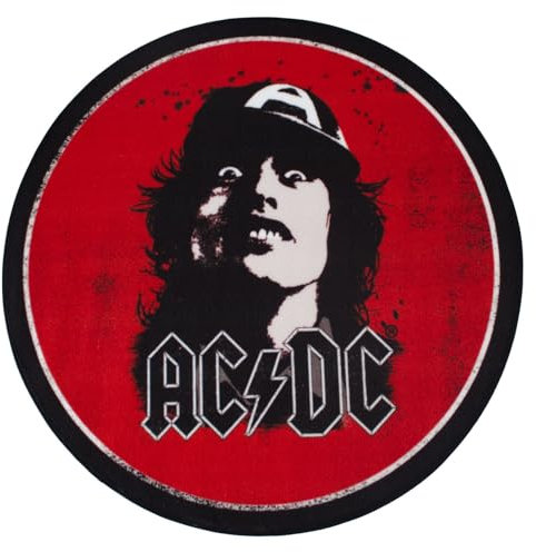 Rockbites Runder Teppich- AC/DC Angus Young Rund 100 cm, Fan- Teppich