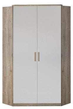 Wimex 327511 Drehtürenschrank, Holz, san remo eiche/alpinweiß, 95 x 95 x 198 cm