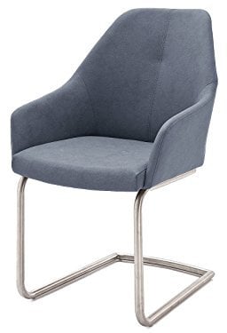 möbelando Schwingstuhl Esszimmerstuhl Schwinger Stuhl Küchenstuhl Hiva I (2-er Set) Graublau