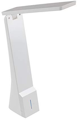 EGLO LED Tischlampe La Seca mit Akku, Tischleuchte mit Touch, dimmbar, Lichtfarbe einstellbar (warmweiß - kaltweiß), Schreibtischlampe aus Kunststoff in Weiß, LED Bürolampe