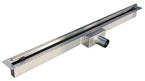 walexo Duschrinne Slim Bodenablauf Ablaufrinne Abflussrinne Duschablauf befliesbar (ECKIG, 800 x 70 mm)
