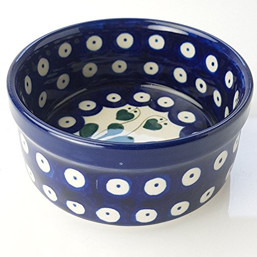 Polish Pottery 10cm Ramekin Soufflé Dish - Love Leaf