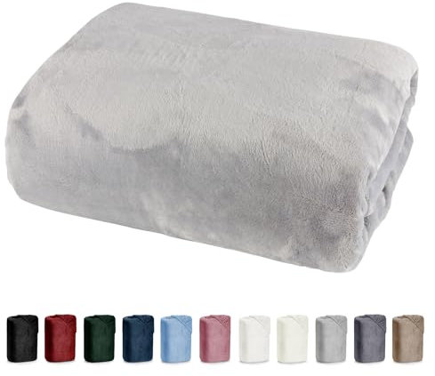 Bettlaken 100x200 Cashmere Touch Spannbettlaken Super Soft Winter Spannbetttuch Nicky Plüsch Teddy Typ585 Öko-Tex pflegeleicht Silber-grau für 90x200 bis 110x200