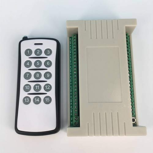 Einaus - Telecomando universale DC12 V 24 V 10 A 1/2 / 4/6 / 8/12 / 15/16 canali, con telecomando, ricevitore e telecomando, 433 MHz