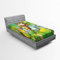ABAKUHAUS Kindergarten Spannbetttuch, 2 Affen und Bananen, Soft Dekorativer Stoff Bettwäsche Rund-um Elastischer Gummizug, 90 x 200 cm, Grün und Braun