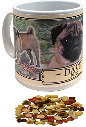 Taza de regalo personalizable con diseño de perro con golosinas