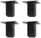 QLLY 4 inch Adjustable Metal Furniture Legs, Square Office Table Furniture Leg, Set of 4 (Black)