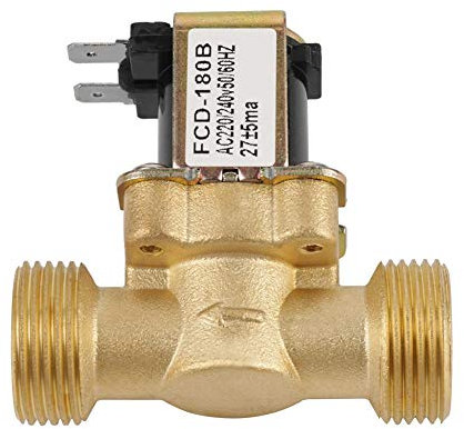 Elettrovalvola 220v Normalmente Chiusa, Elettrovalvola a Solenoide, Ingresso Acqua a 2 Vie G3/4 Connessione Rapida N/c Elettrovalvola a Solenoide in Ottone Normalmente Chiusa Ac 220v Fcd-180b