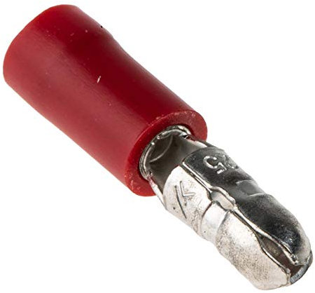 RS PRO Stecker ø 4.3mm Isoliert Rot Kabelschuh Rundstecker, max. 1.5mm², Nicht ummantelt, Packung a 1000 Stück