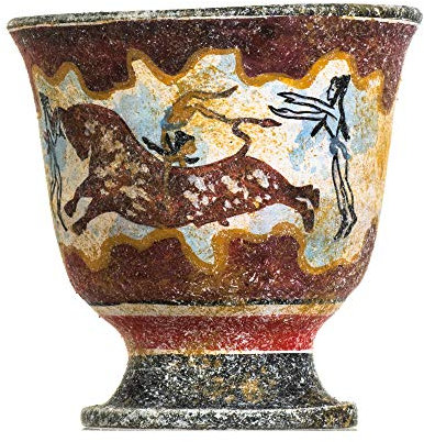 BeautifulGreekStatues Pythagoras Tasse der Gerechtigkeit Pythagoras Fair Tasse Antike griechische Stier springende Keramik handbemalt