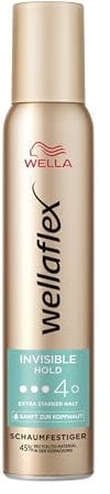Wellaflex Schaumfestiger Invisible Hold | Haarschaum für 24h extra starken Halt ohne Verkleben | kopfhautschonende, silikonfreie Formel ohne klebrige Rückstände | mit UV-Schutz | Haltegrad 4 | 200 ml