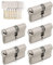 GERCAR Pro 5x Schließzylinder 45/45 gleichschließend Set 5 Profilzylinder inkl. 25 Schlüssel - 90 mm Türschloss Zylinderschloss 5er Zylinder - Länge: 90mm, A:45 B:45 - Messing matt massiv