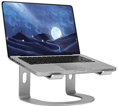 Konsol Laptopständer: Demontierbar mit Belüftung, Tragbarer Notebook Ständer Kompatibel mit Laptop 10 inch~15.9 inch MacBook, HP, Dell, Lenovo, Samsung, Acer, Huawei (Silber Curved)