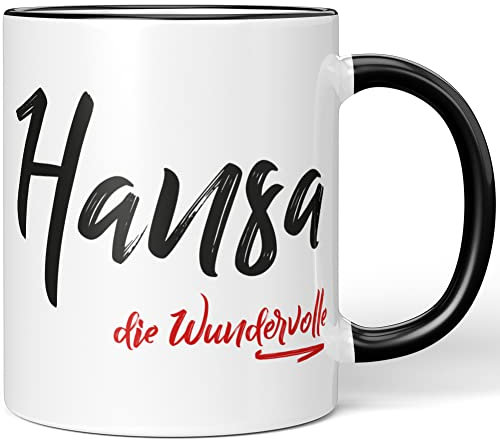 JUNIWORDS Tasse, Hansa, die Wundervolle, Schwarz (5241183)