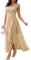 Bbonlinedress Mujer Vestido A-línea de cóctel Top Falda de Encaje Columpio de Gasa para Boda de Bola de Fiesta Cuello en V Manga Corta Gasa Corte para Mujer Champagne L