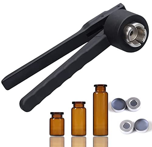 13 mm/20 mm Flip-Off-Fläschchen-Bördelzange, manuelle Fläschchen-Bördelzange, Flaschenverschluss-Bördelwerkzeug für Aluminium-Kunststoff/Vollaluminium, medizinische Verschlussmaschine, 20–30 Flasche