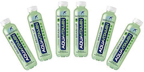 6X San Benedetto Aquavitamin Bevanda al gusto di Kiwi, Mela e Melograno BRAIN-UP 400ml [6 Bottiglie] - Drink Summer 2023