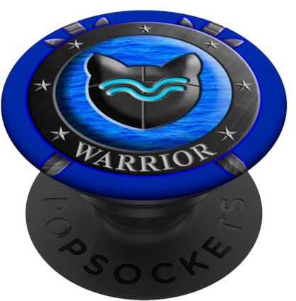Cat Warrior Shield River Lustiges Geschenk für Kinder PopSockets Klebender PopGrip