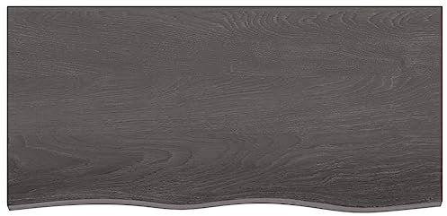 Tidyard Waschtischplatte Badezimmer Waschtisch Waschtischkonsole Platte Holzplatte für Aufsatzbecken Badmöbel Dunkelgrau 100x50x6 cm Massivholz Behandelt