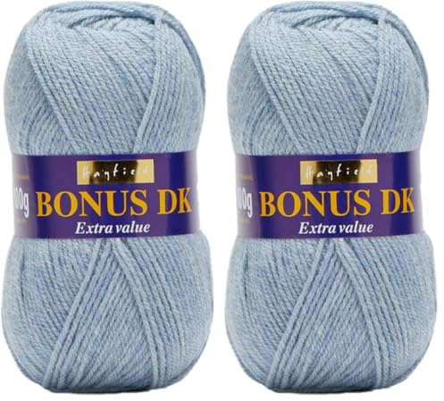 Sirdar Hayfield Bonus DK Double Knitting, Sky Marl (591), 100g (Pack of 2)