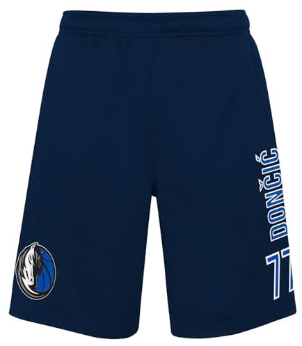 Outerstuff NBA Dallas Mavericks Luca Doncic #77 Shorts Hose Basketball Jump Ball Short Navy XXL