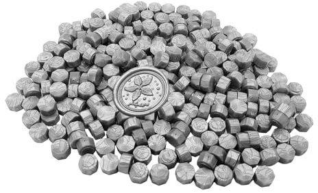 250pcs Wax Seal Beads,Octagon Sealing Wax Beads for Wax Seal Stamp,Wax Seal Beads with a Storage Box,Wax Sealing Beads for Making Wax Seals for Wedding and Party Invitations(Silver)