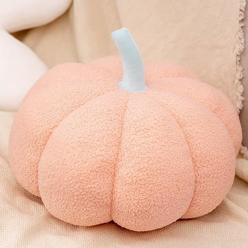 VFDC Kürbis Kissen, Halloween Deko, Kürbis Deko, Halloween Kissen, Halloween Deko Kürbis, Pumpkin Throw Pillow für Kinderzimmer Sofa Dekoration, Rosa, 20cm