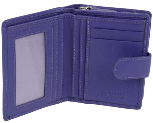 Golunski Kompakte Geldbörse aus Leder für Damen, RFID-geschützt, violett, Einheitsgröße, Zeitgenössisch
