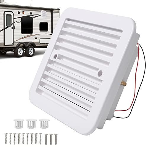 JinsenTGG Ventilatore di Scarico per Roulotte 2,4 W 12 V, Ventilazione Massima per Camper Ventilatore da Tetto Reversibile, Ventilatore di Scarico Laterale Mute per camper Rimorchio Camper (Bianco)