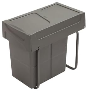 Gedotec Mülleimer M30 | Abfalleimer mit Deckel ausziehbar | 300 mm 1 x 20l | Abfallsammler aus Kunststoff | 1 Stück | Mülleimer Küche Unterschrank | Anthrazit | Einbaumülleimer Küche