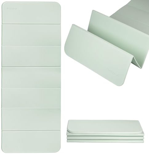 PAIDU Foldable Yoga mat -10mm thick, POE material, portable multi-functional folding mat - comfortable and durable, easy to carry, suitable for outdoor travel, Family and Yoga Fitness (grün)