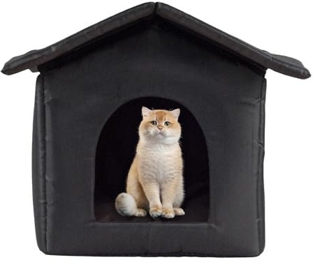 30×33×35CM Insulated Outdoor Cat House - Outdoor Pets Cat House, Warm Cat Bed Cave, Waterproof Oxford Cloth Pet Shelters With Non-slip Bottom Detachable, Dirt Resistant Cat Kennels For Outside