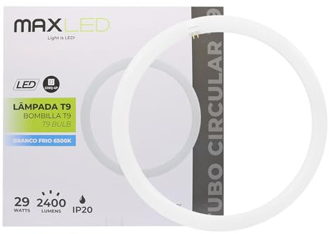 Maxled, Light is Led! LED TUBE T9 Ø40CM, Ringförmige LED Röhre 29W Kaltweiß 6500K 2400LM G10Q Sockel Fassung Hell Leuchtröhre PC Deckenleucht Alternative für Klassische T9-Leuchtstofflampen