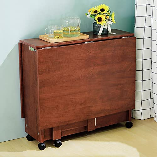 Klapptisch, platzsparender Küchentisch mit Rädern, beweglicher, klappbarer Esstisch, ausziehbares Design, große Schreibtischplatte, perfekt für Küche, Frühstücksecke, Bar, Wohnzimmer To pursue