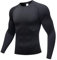 Long Sleeve Running Tops Mens,Base Layers Compression Top T-Shirts,Quick Dry Wicking Gym Athletic Training Workout Tee Shirts Black
