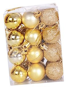BUGUUYO 24stücke Teiliges Weihnachtskugeln Kunststoff Christbaumkugeln Hängende Dekoration Mit Glanz Glitter Spiegel Seidenmatt Weihnachtsbaumschmuck Für Baum Haus Eingangsbereich