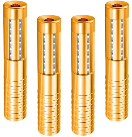 Righelli a LED stroboscopici per servizio di bottiglie, luce ricaricabile, luce a mano, lampada luminosa a LED fluorescente per discoteche, karaoke, matrimoni, feste, forniture di attività (Oro)