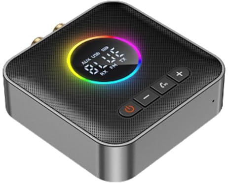Faeymth Bluetooth 5.4 Transmitter FM-Empfängermodulator 3,5 mm AUX Typ C Multipoint-Schnittstelle für HiFi-Musik