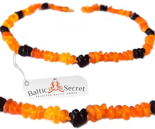 Echte Bernsteinkette für Katzen & kleine Hunde Stylisch Glänzend Bernstein Halsband & Kette das sogar die Nachbarskatze neidisch Macht Perfekter Look für kleine Vierbeiner mit Stil (BUNT, 18 cm)