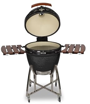 Kamado CL-23,5 Profi Keramik Grill Schwarz, Grilldurchmesser 60cm, Grillrostdurchmesser 51,5cm, BBQ Grillei Holzkohlegrill Grill Keramikgrill