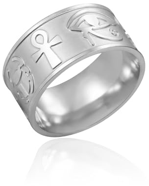 SIPURIS Ägyptischer Horus-Ring für Damen, ägyptisches Ankh-Kreuz, altes Symbol, Herrenringe für Paare, Versprechen, Schmuck