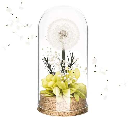 elthmpr Pusteblume Geburtstagsgeschenk für Frauen - Wunscherfüller Pusteblume im Glas , Glücksbringer Geschenk Konservierte Blumen für Freundin Frau Mama Kollegin Geburtstag Hochzeit Weihnachten
