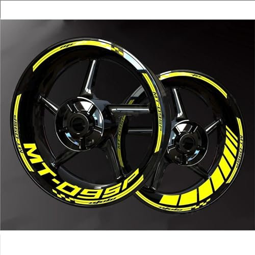 Adesivi per Cerchioni Adesivi Riflettenti per Cerchi Ruota per Moto per Yamaha MT09 SP MT-09 MT 09 Adesivi A Strisce per Cerchi Ruota Adesivo per mozzo Ruota(Colore 6)