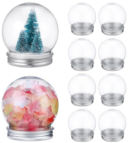 YARNOW 10 Schneekugeln Mit Abschraubfunktion DIY- Aus Durchsichtigem Kunststoff Befüllbares Glas Für DIY-Bastelarbeiten Weihnachtsdekoration Heimdekoration 150 Ml
