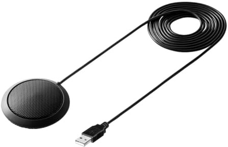 NOLITOY USB Desktop Mikrofon Rundum Aufnahmebereich Sofort einsatzbereit für PC Laptop Home Office und Team Meetings Kompaktes Tischmikrofon in Schwarz