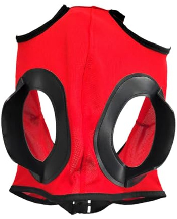Perfeclan Reitbrille, Augenschutz für Pferde, Hochleistungs-Polyester, professionell, atmungsaktiv, tragbar, Fliegenmaske, Rot