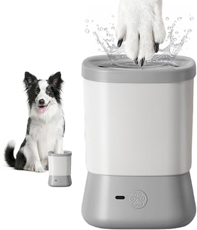 KUEIOX Electric Dog Paw Cleaner for Dogs,2 Speeds Automatic Dog Foot Paw Washer for Medium Large Cat Dog Pet